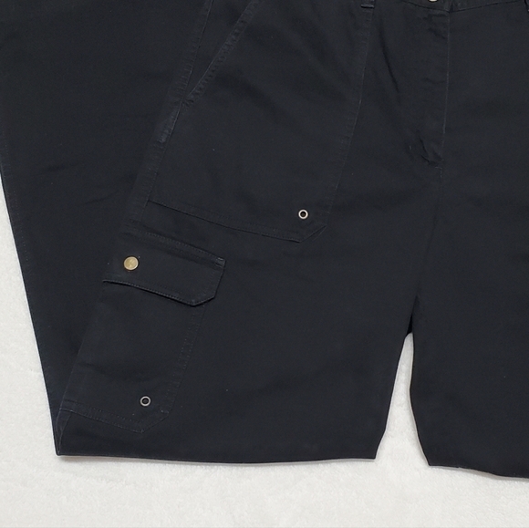 VINTAGE 90s Jones New York Black High Rise Loose Fit Lightweight Carpenter Pants - Picture 7 of 12